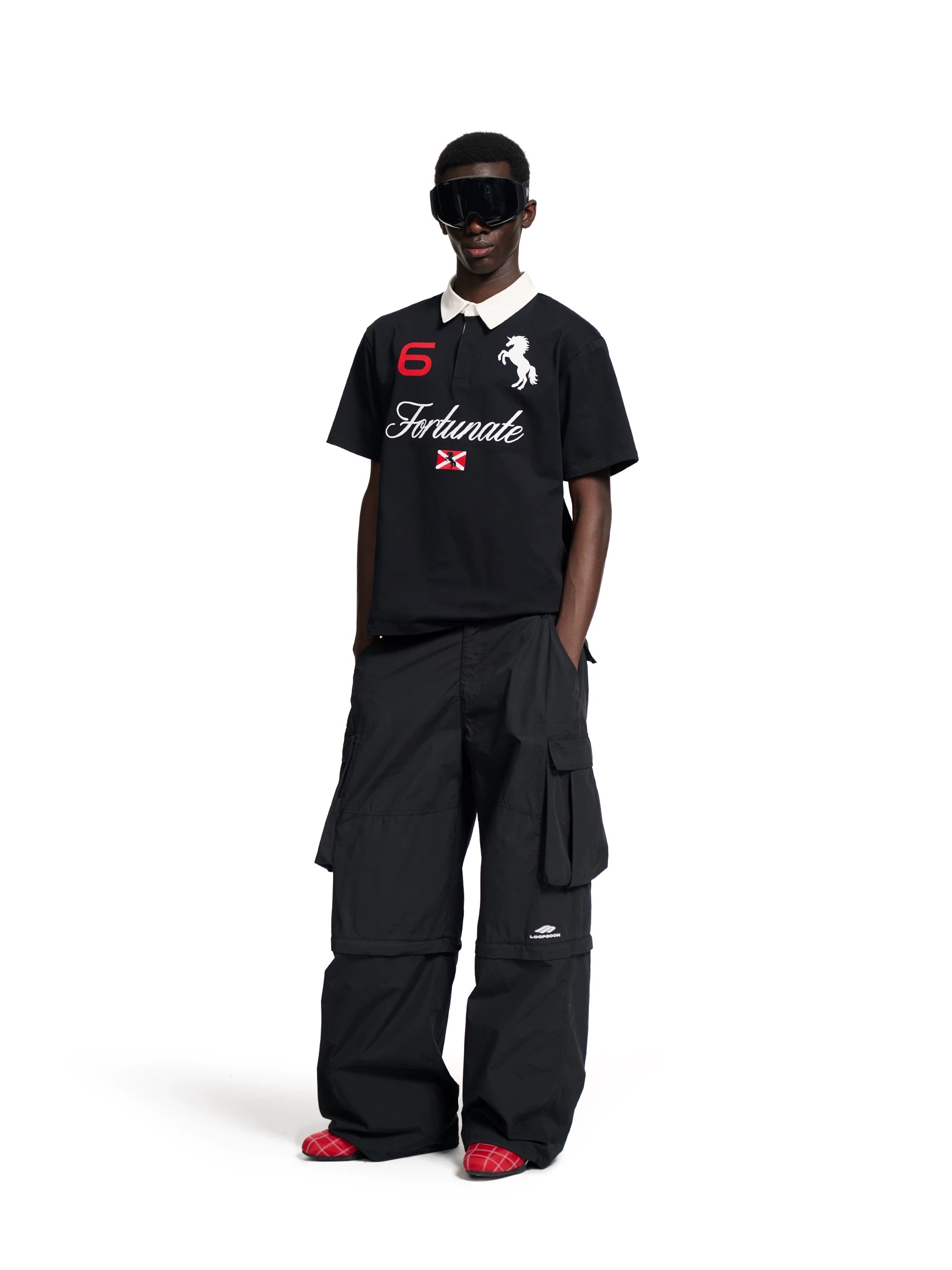 Loopsoon War Horse English Embroidery Contrasting Tee
