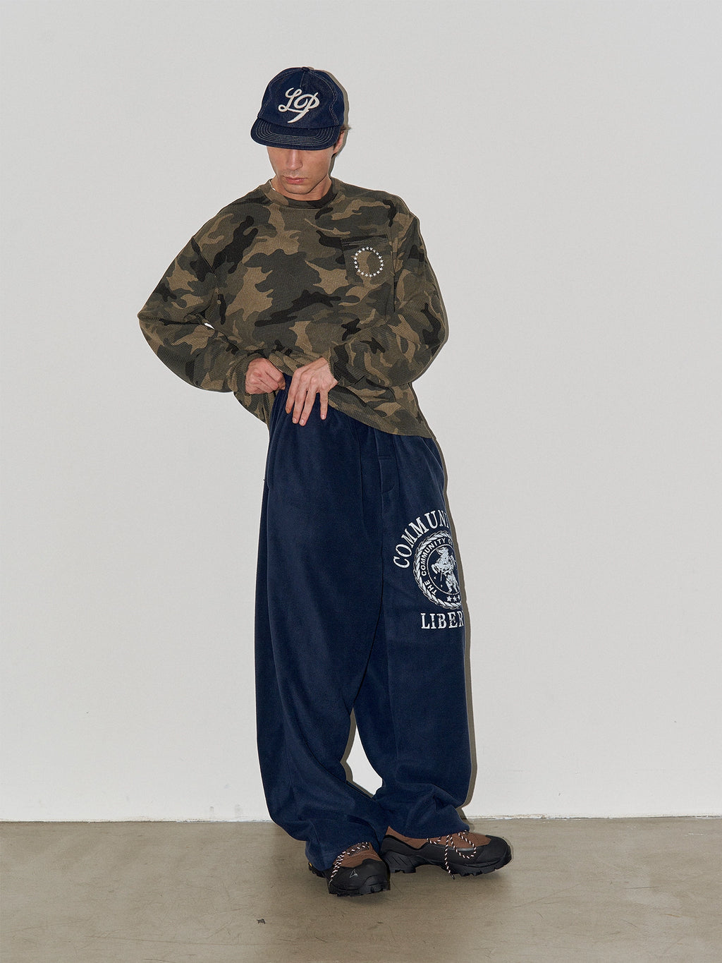 LIBERAFIT Camouflage Waffle Embroidery Long Sleeve