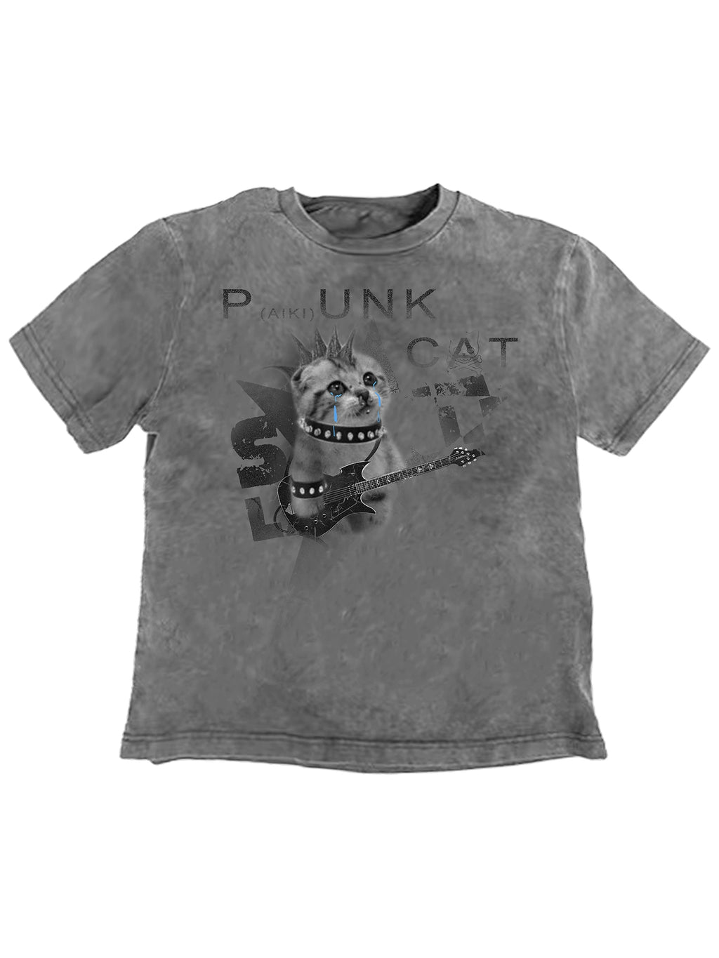 PAIKI2025SS Punk Rock Kitty Animal Print Tee