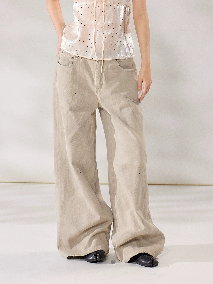 WITHMIN Made Old Ink Splashing Straight Jeans
