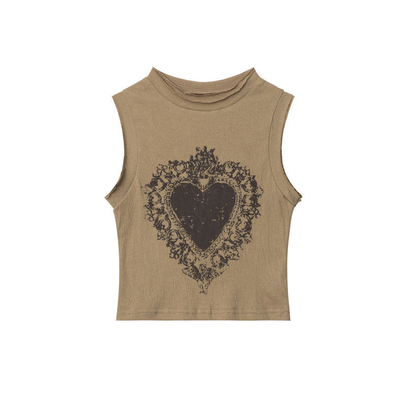 Nariele Vintage Design Love Printed Vest