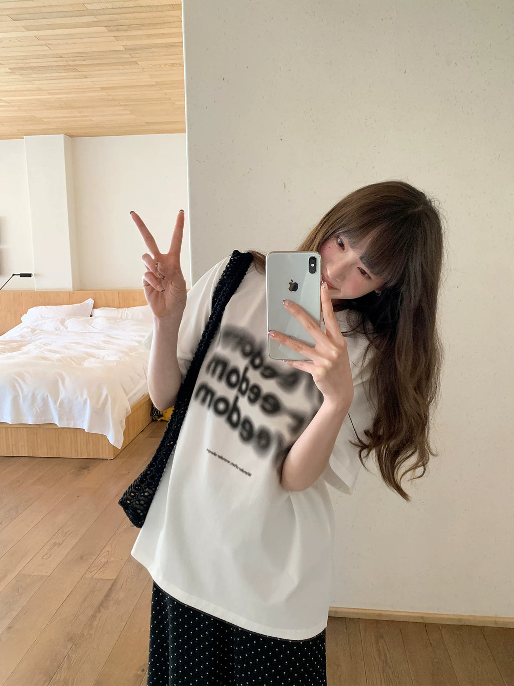 KANO Casual Letter Print Loose Tee