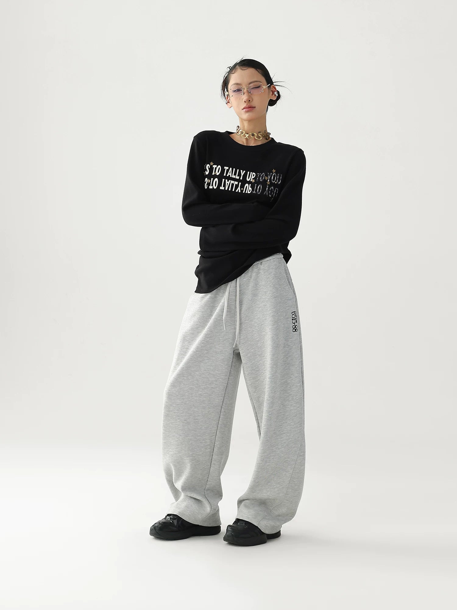 AceStudios Casual Letter Print Drawstring Sweatpants