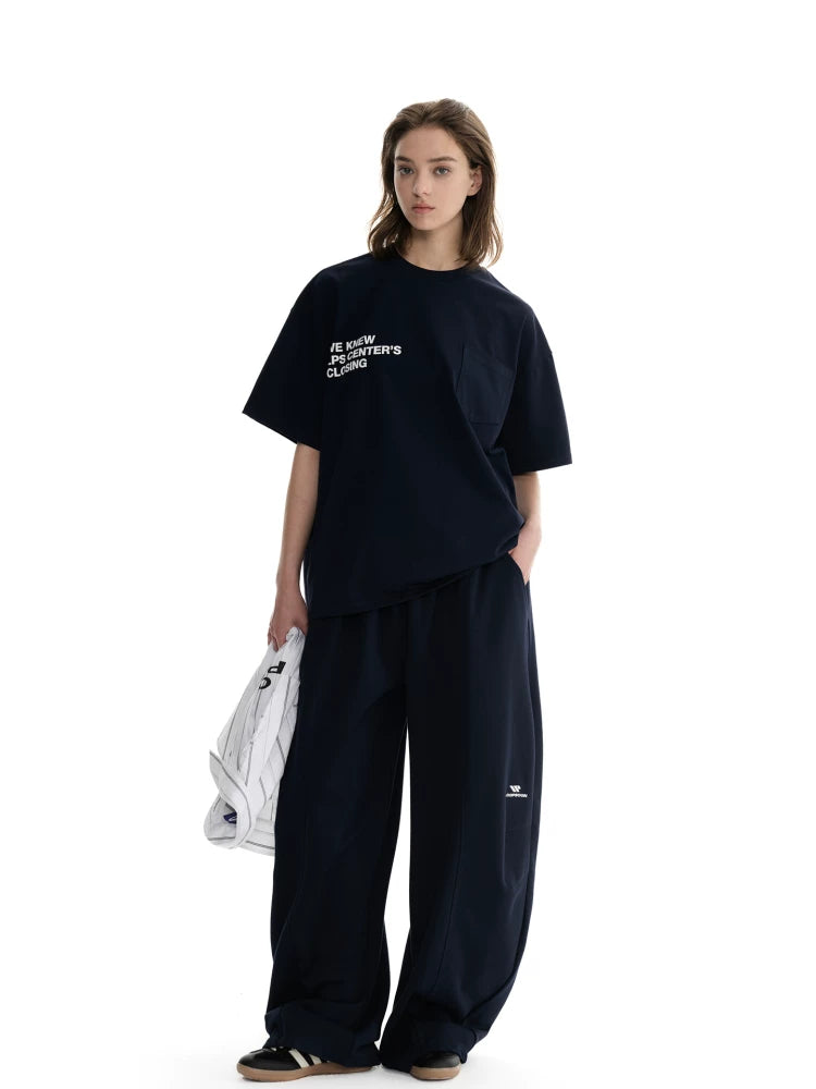 Loopsoon Pocket Print Bilateral Design Deconstructed Tee
