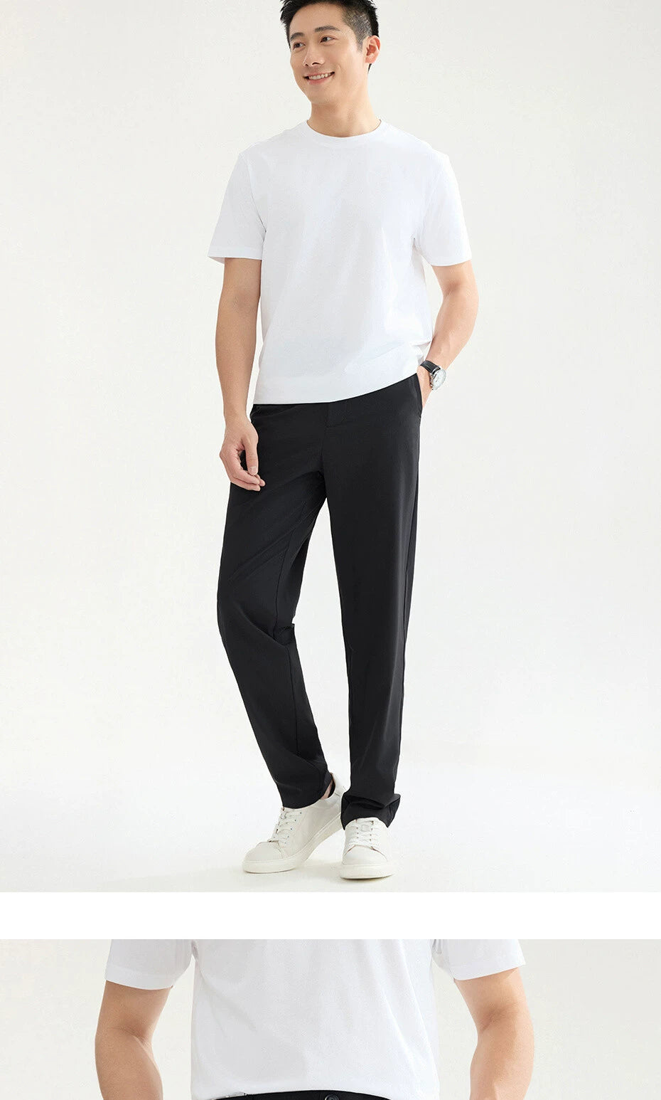 Giordano Casual Semi-Elastic Waist Thin Trousers