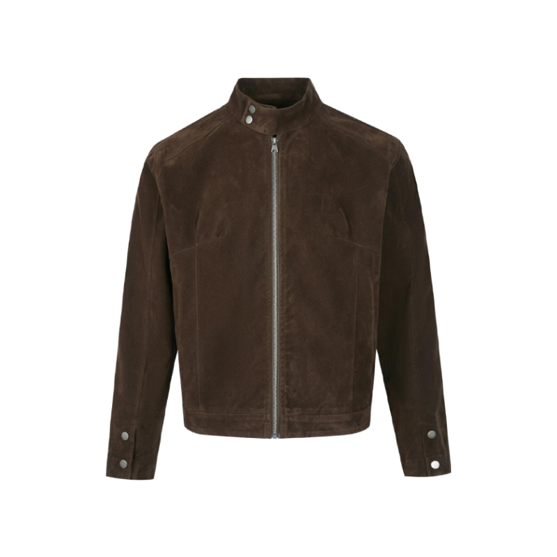 KONOOT Vintage Faux Suede Stand-Up Jacket