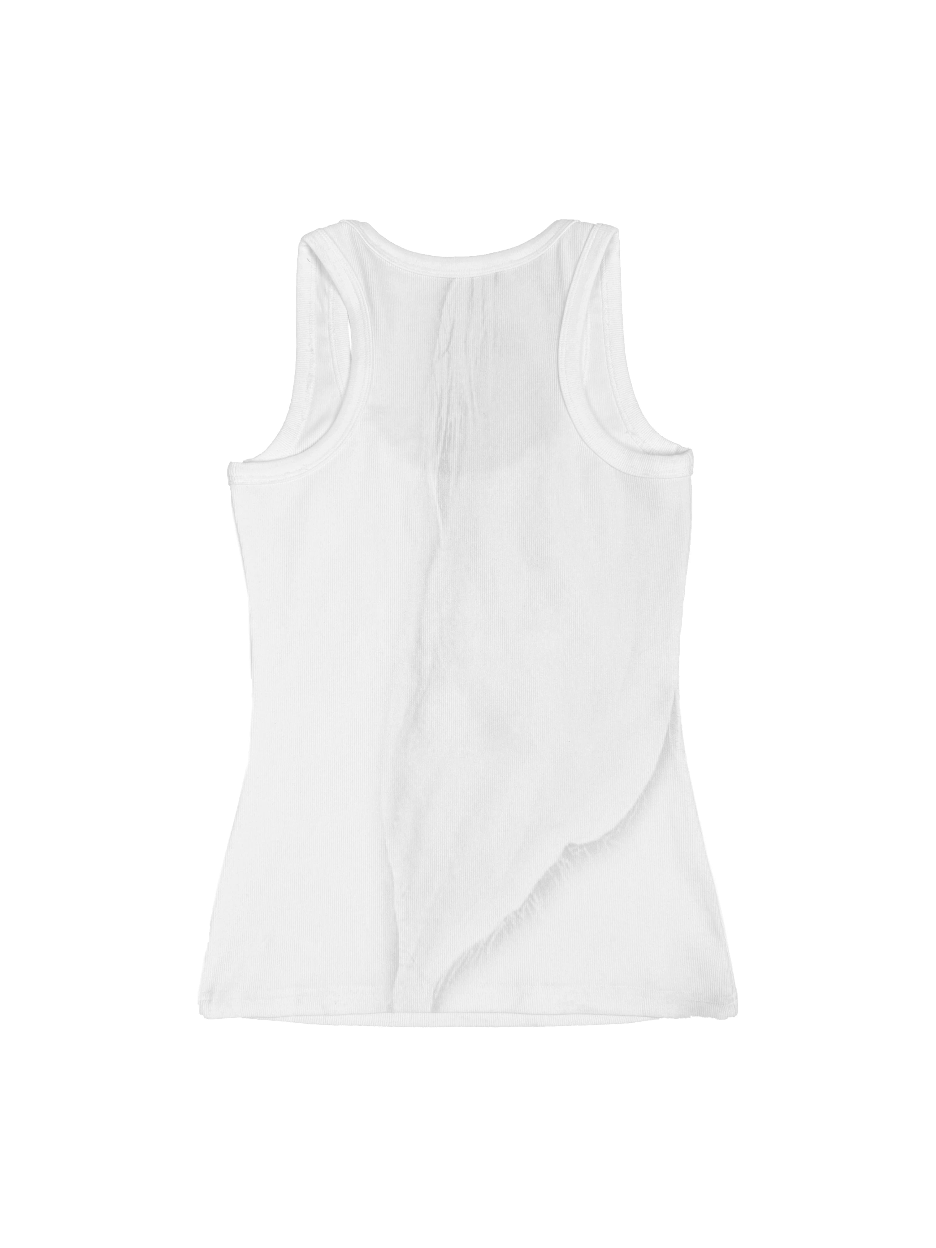 CHAI White Ink Print Stretch Tight Vest