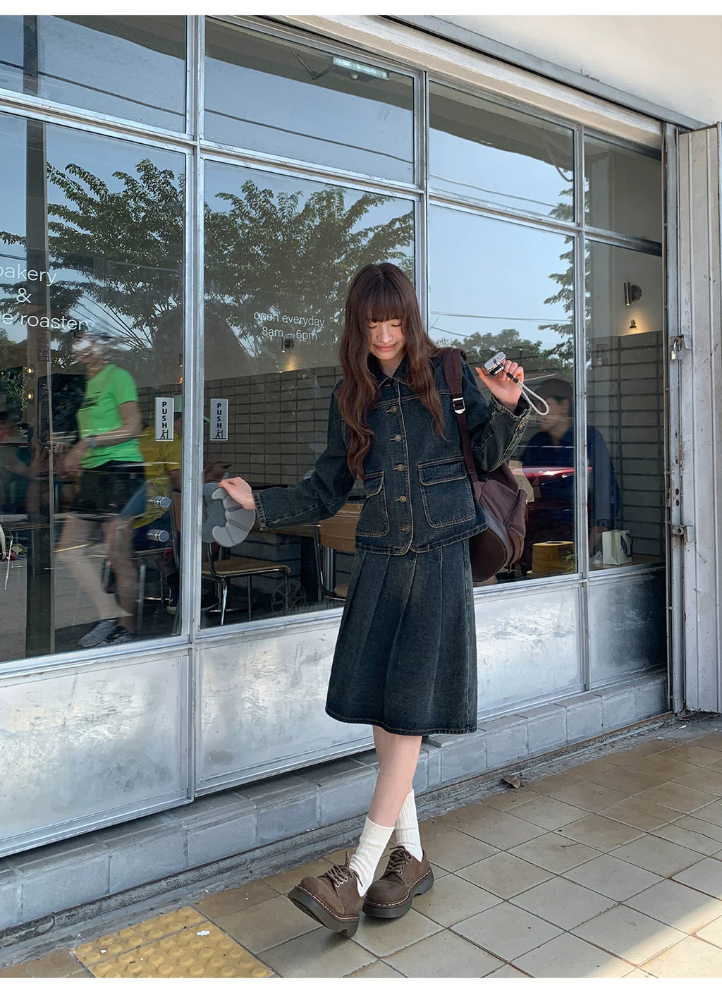 KANO Vintage Denim Jacket Skirt Set