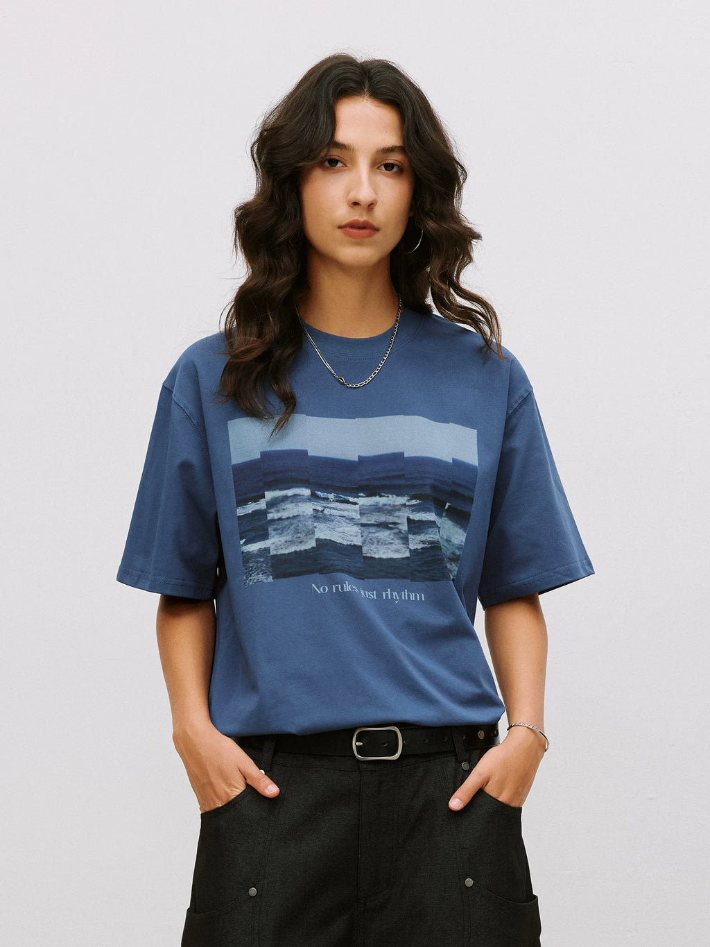LR MADE Collage Sea View Pattern Casual Tee