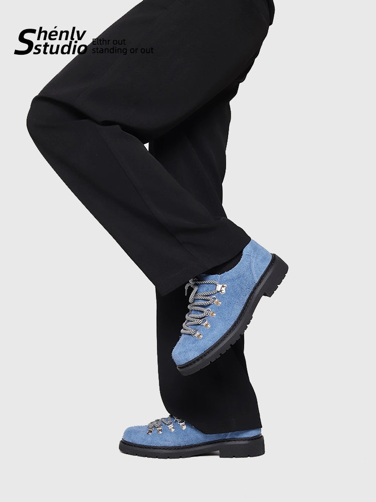 SHENLV STUIDO Fur Retro Pair of Shoelaces Casual Shoes