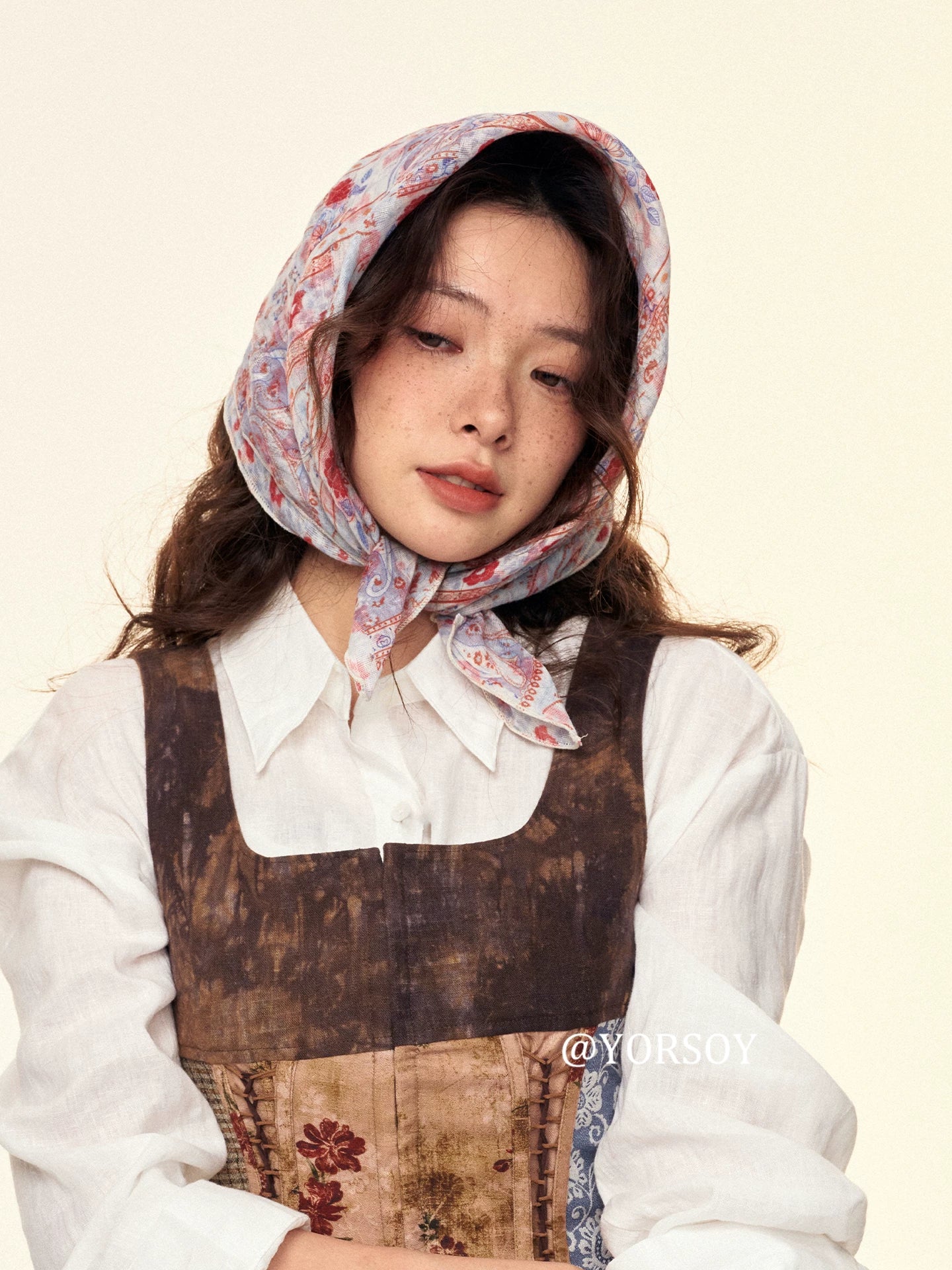 YORSOY Vintage Vacation Bag with Silk Scarf for Hair