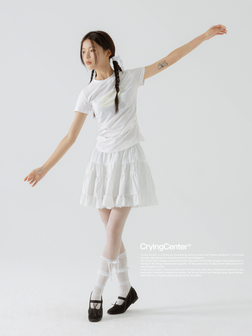 CryingCenter Gradual Change Classic Logo Round Neck Cool Tee