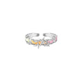 MASW 925 Silver Enamel Butterfly Couple Ring