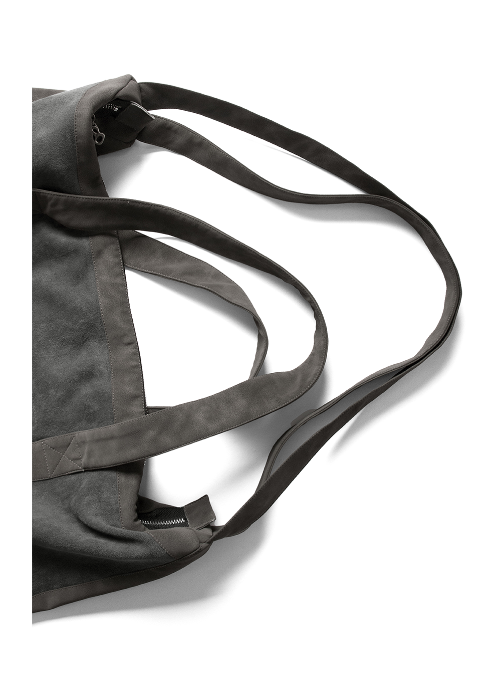 RELABEL Suede Spliced Portable Shoulder Crossbody Backpack