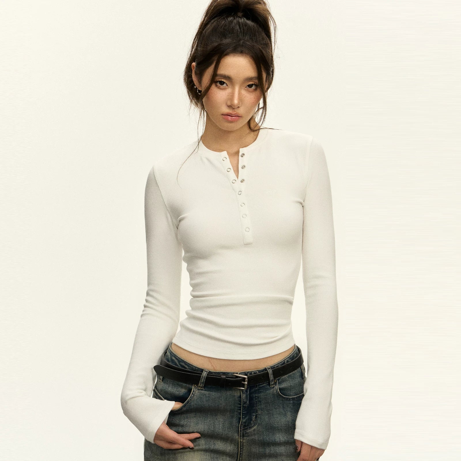 Ariseism Henry Collar Versatile Slim Sleeve