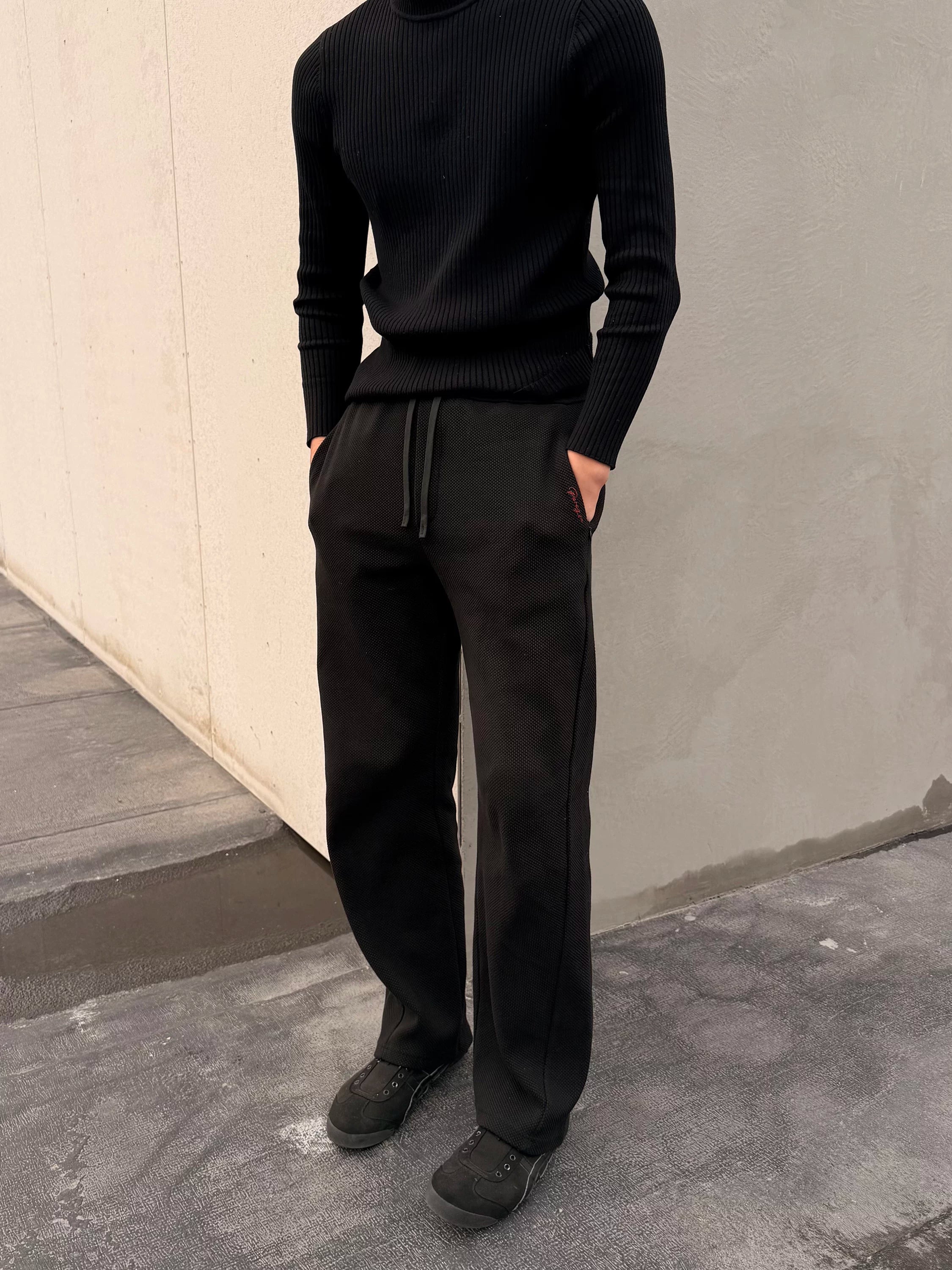 GTAL Casual Embroidered Straight Trousers