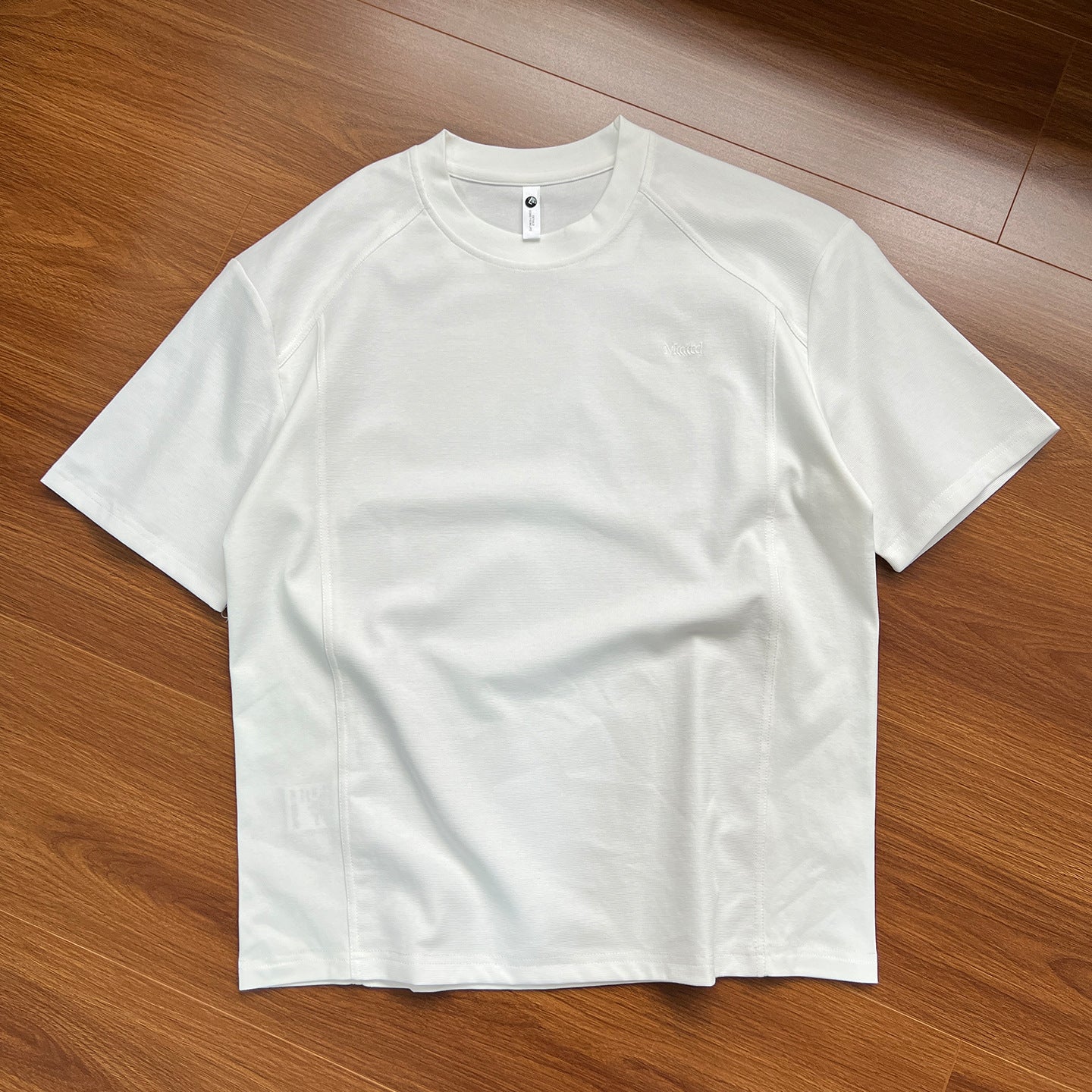 UNF Splicing Casual Round Neck Embroidery Tee