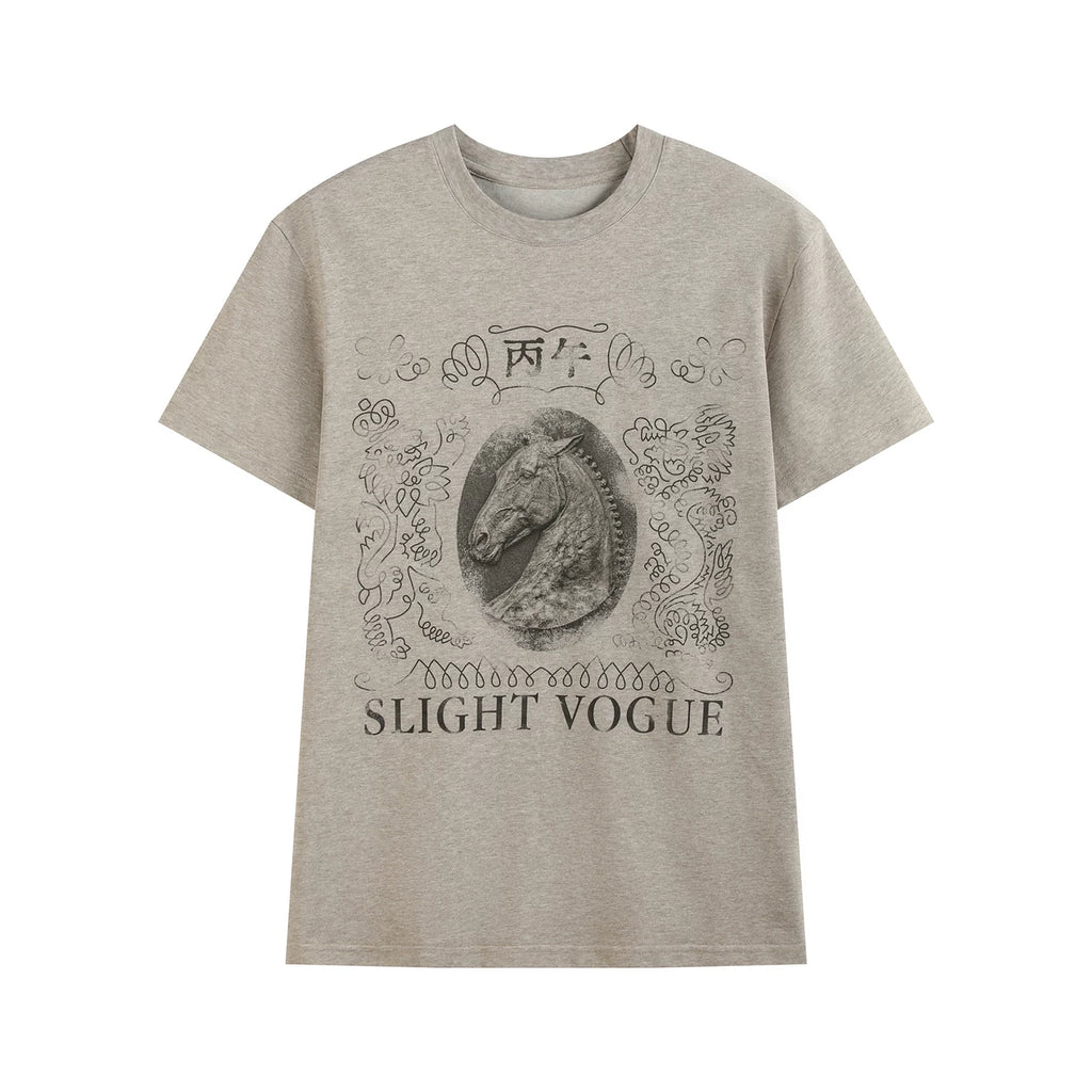 Slight Vogue Breathable Front Shoulder Crew Neck Tee
