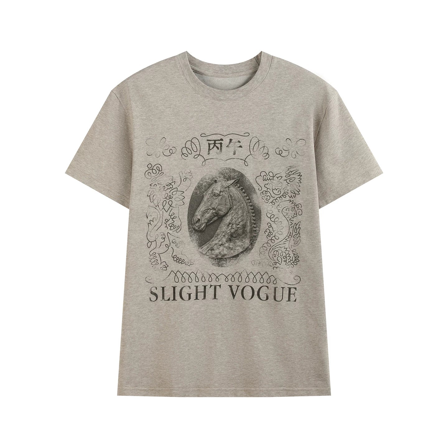 Slight Vogue Breathable Front Shoulder Crew Neck Tee