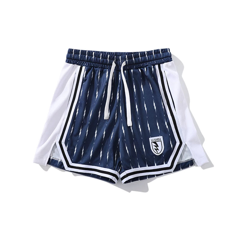 LUSHISI Mesh Contrasting Stitched Slacks