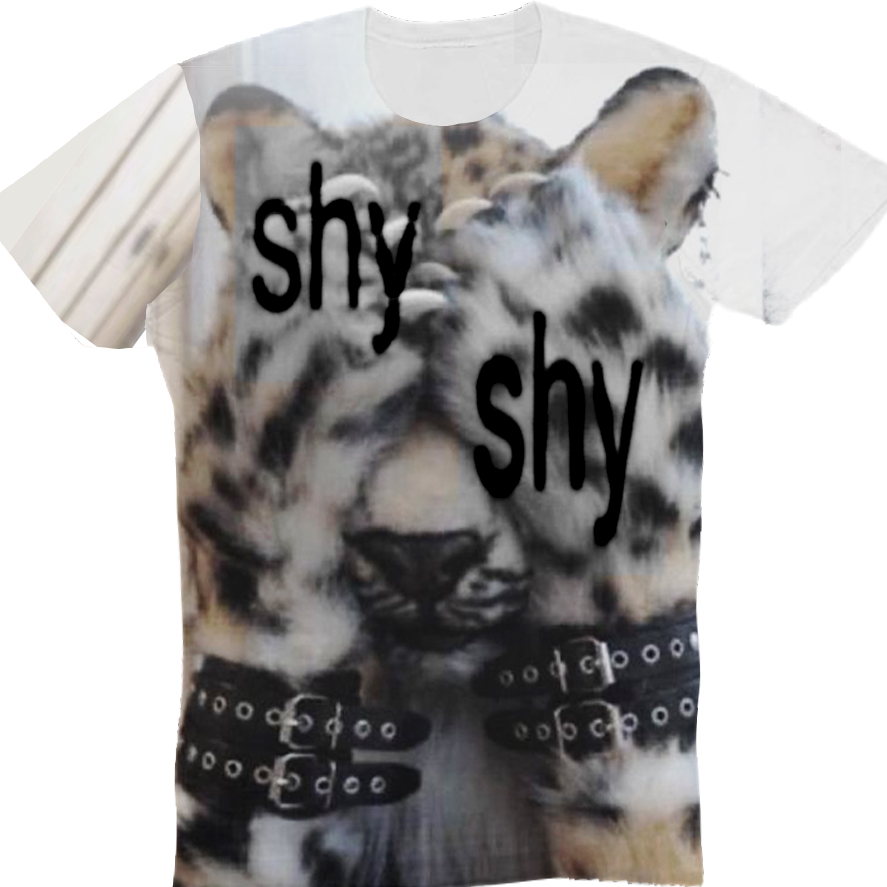 PAIKI Is Shy about Leopard Leopard Rhinestone Straight Shoulders Slim Tee