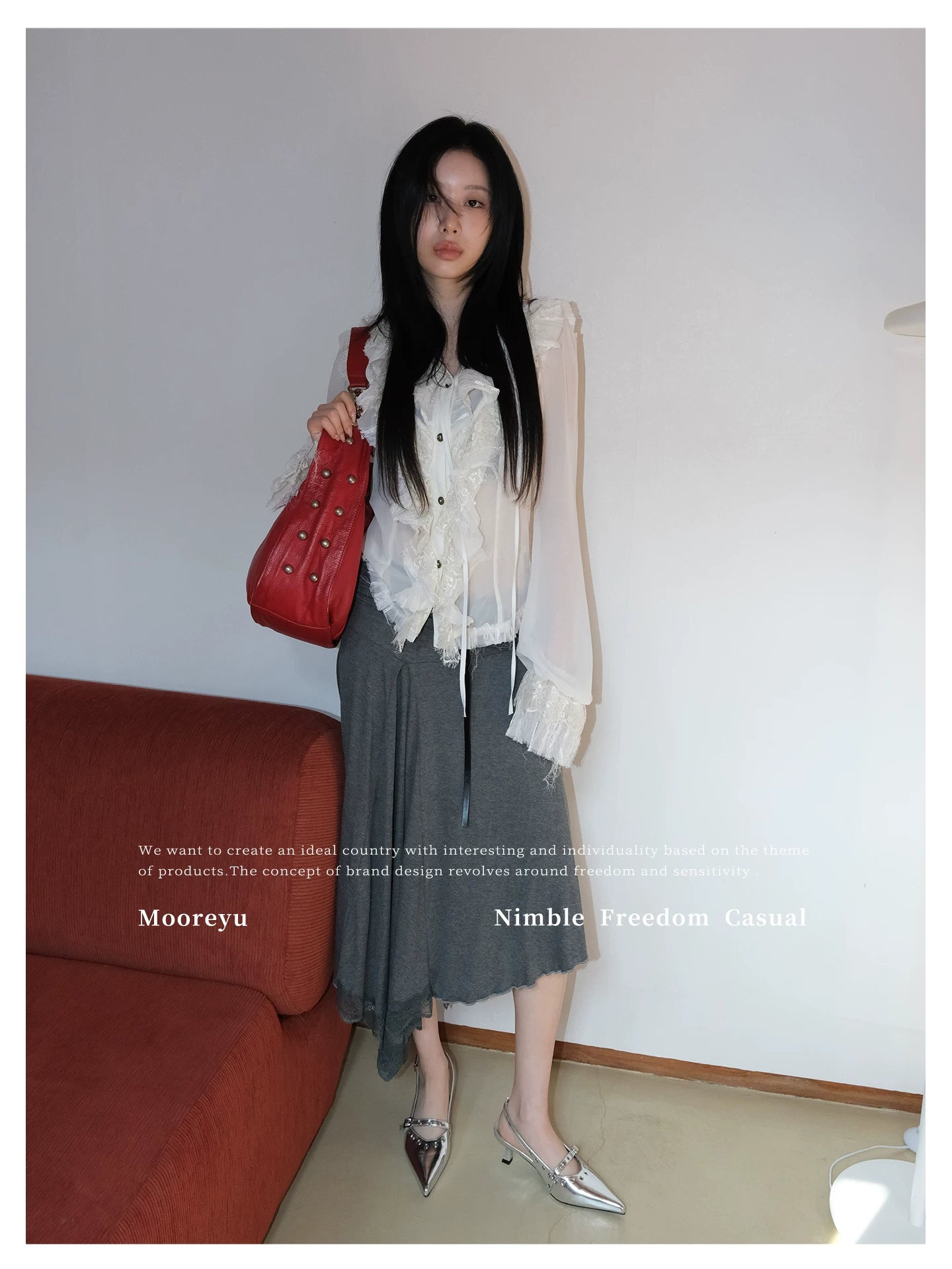Mooreyu Pointed Belt Buckle Temperament Versatile High Heels
