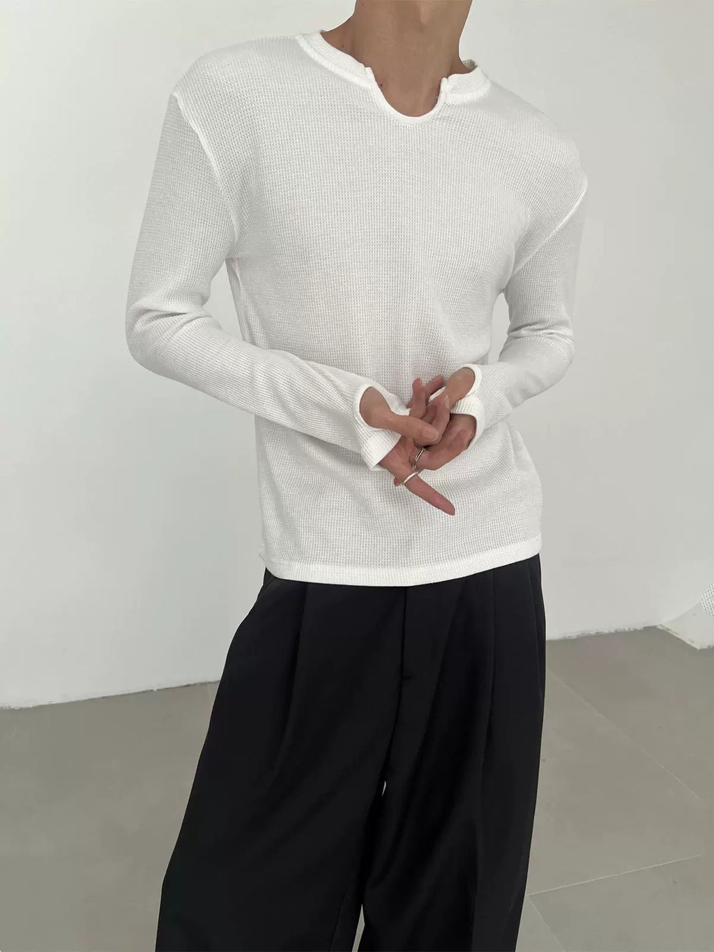 COLN Stacked Simple Bottom Long Sleeve