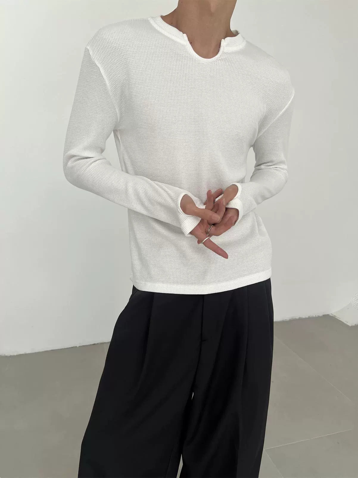 COLN Stacked Simple Bottom Long Sleeve