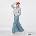 GU Light Denim Horn Fishtail Skirt