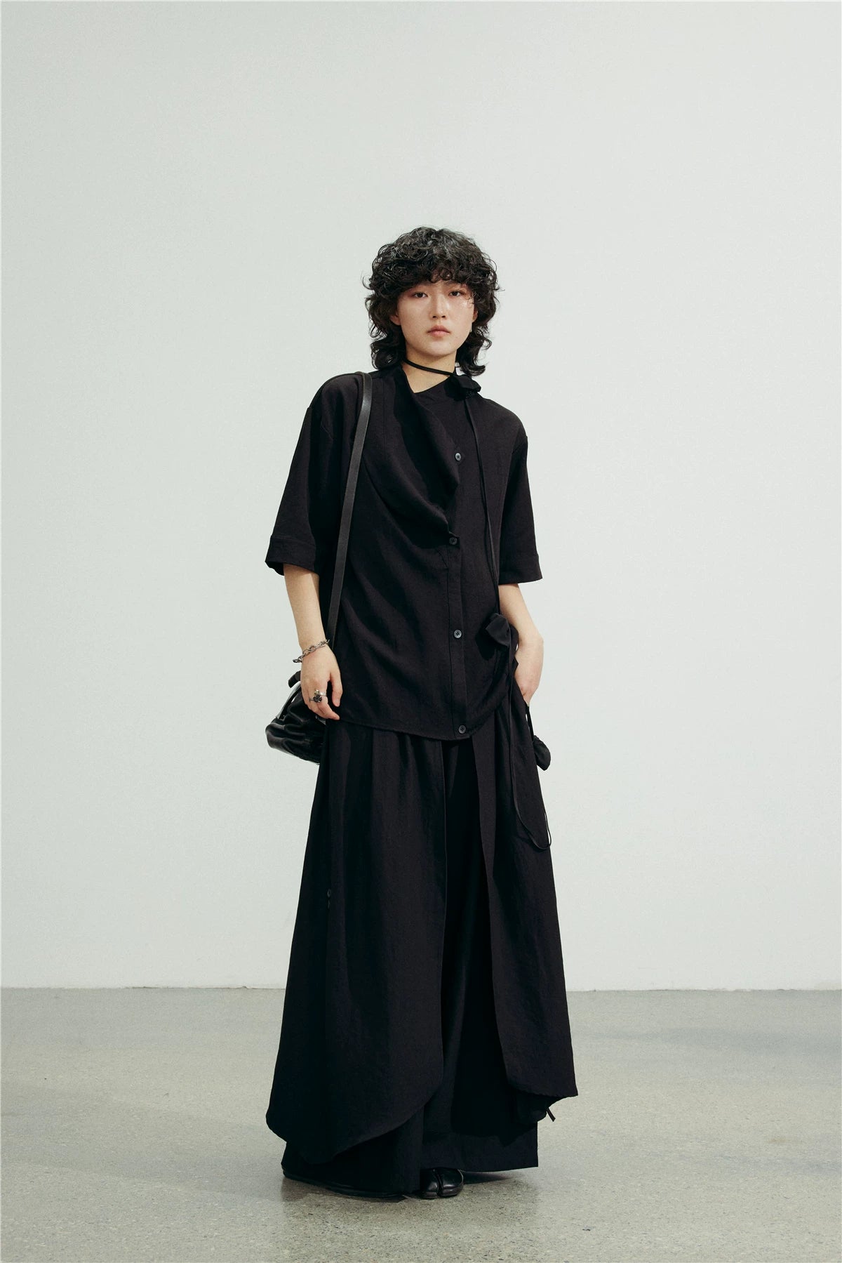 SUNYVONNE Niche Drapey Irregular Casual Pants and Skirts
