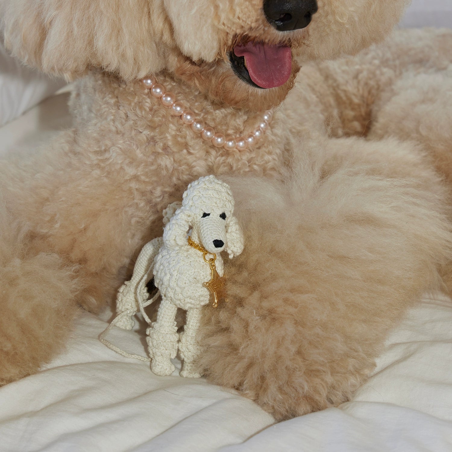 ECODAY Handmade Crochet Dog Pendant Bag Accessories