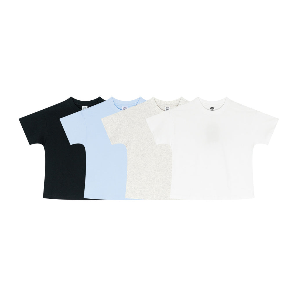 BE Women's Pure Cotton Solid Color 305G Casual Sports Slim Fit T-Shirt