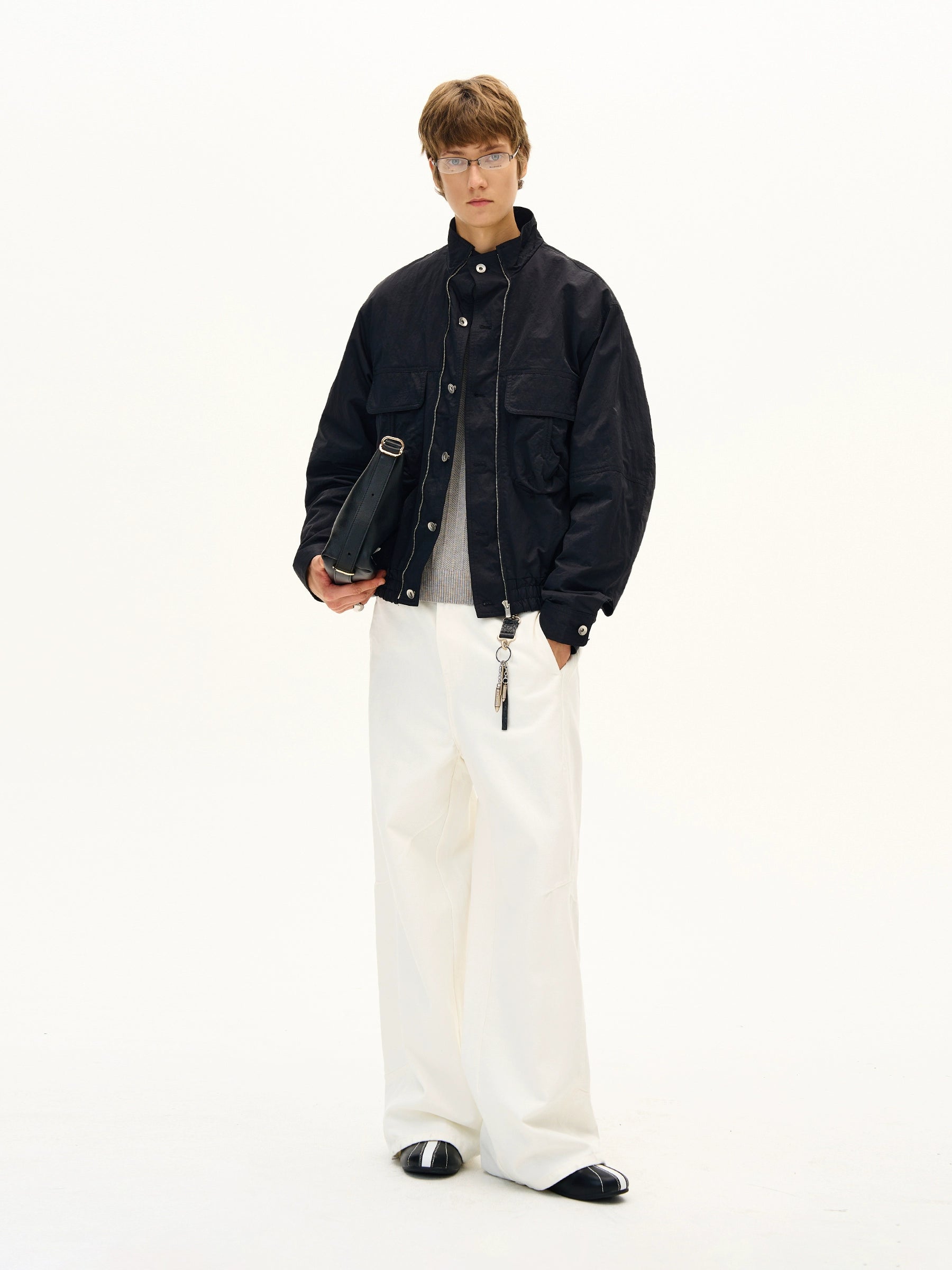 MADWITCH Loose Casual Ruffian Handsome Stand-up Collar Jacket