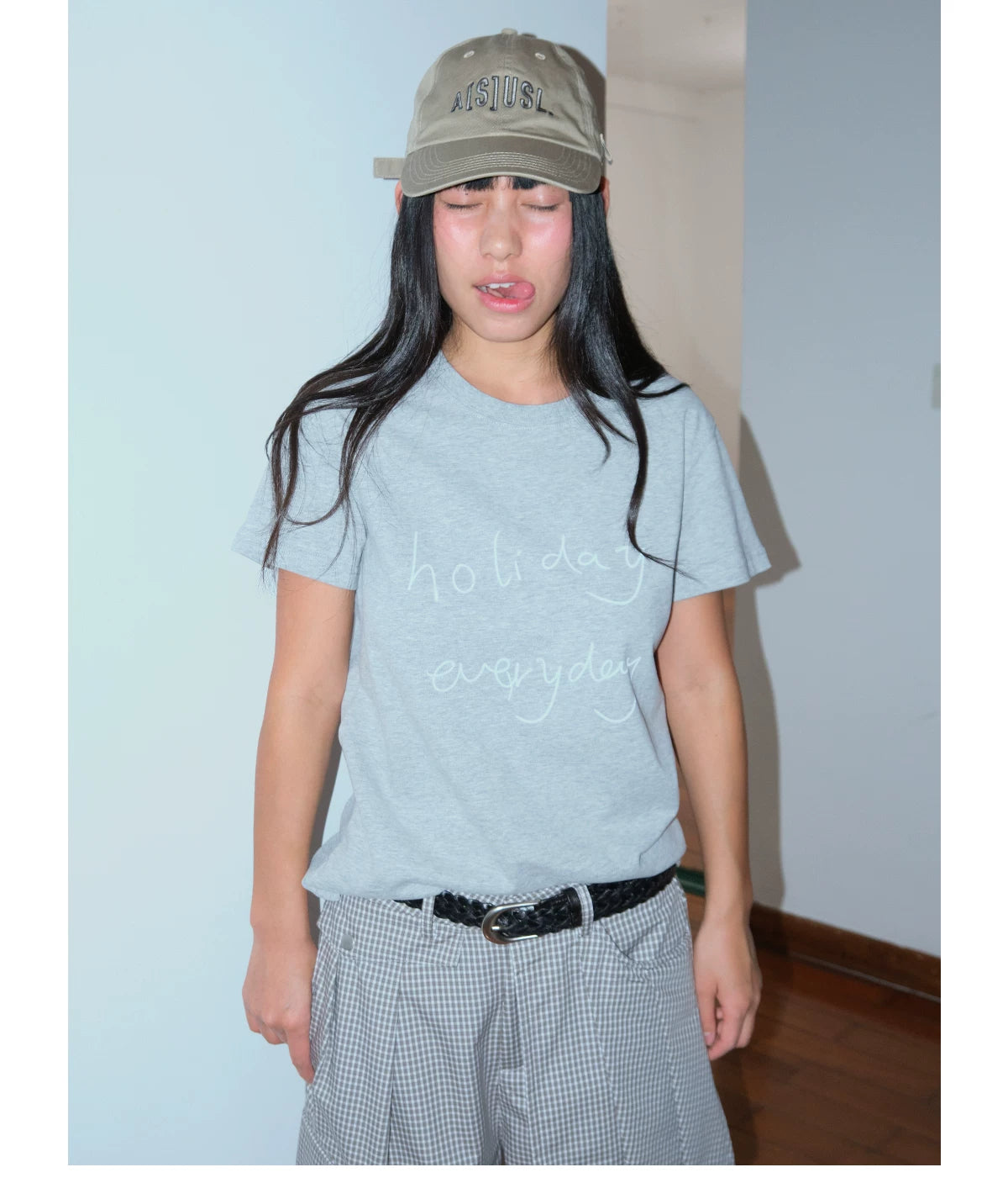FUNKYFUN Fun Handwritten Slogan Front Shoulder Tee