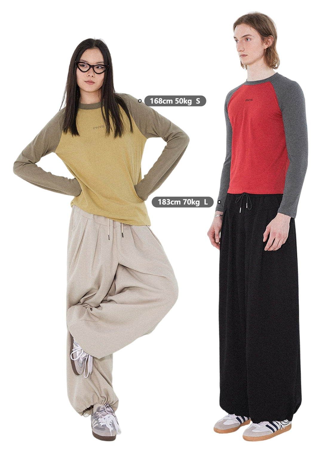 PHYS Color Matching Shoulder Slim Long Sleeve