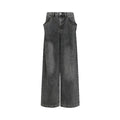 FUNKYFUN Big Moon Bag Mouth Design Washing Water Old Jeans