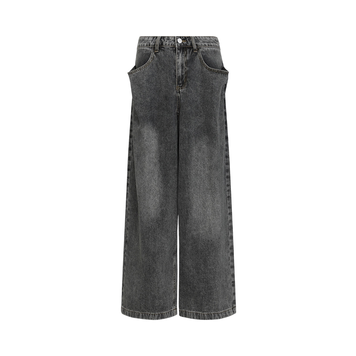 FUNKYFUN Big Moon Bag Mouth Design Washing Water Old Jeans