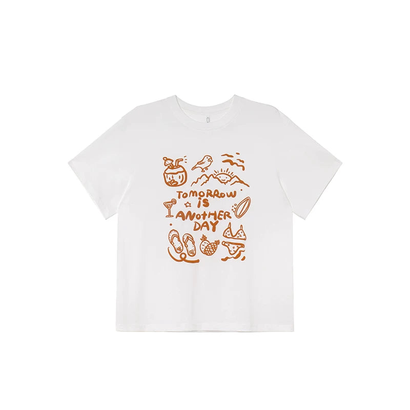 Kano Simple Round Neck Loose and Thin Tee