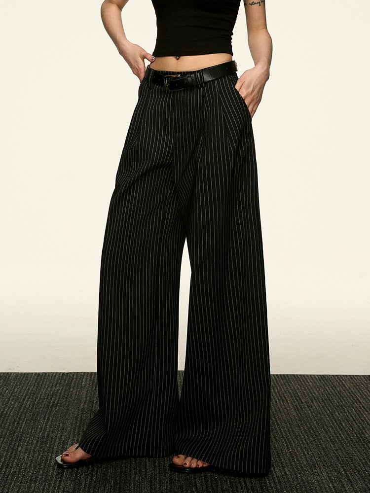 Aaisup Vintage Striped Suit Casual Pants