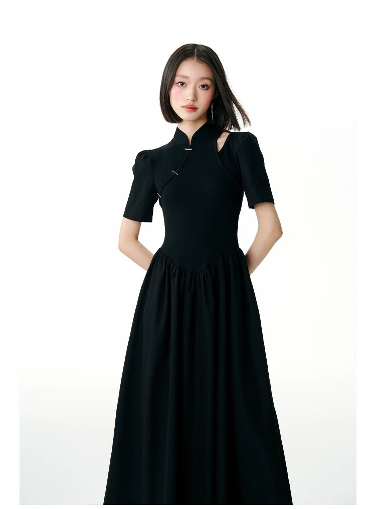 YEDM Metal Buckle Short-sleeved Dress