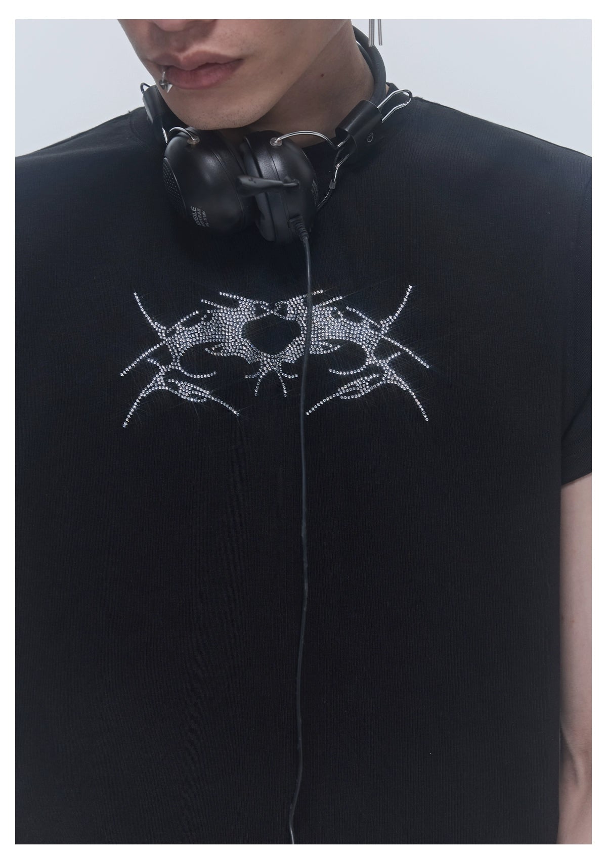 SGW "Wings of Thorns" Hot Diamond Subculture Elastic Slim Sleeve Short Sleeve Tee