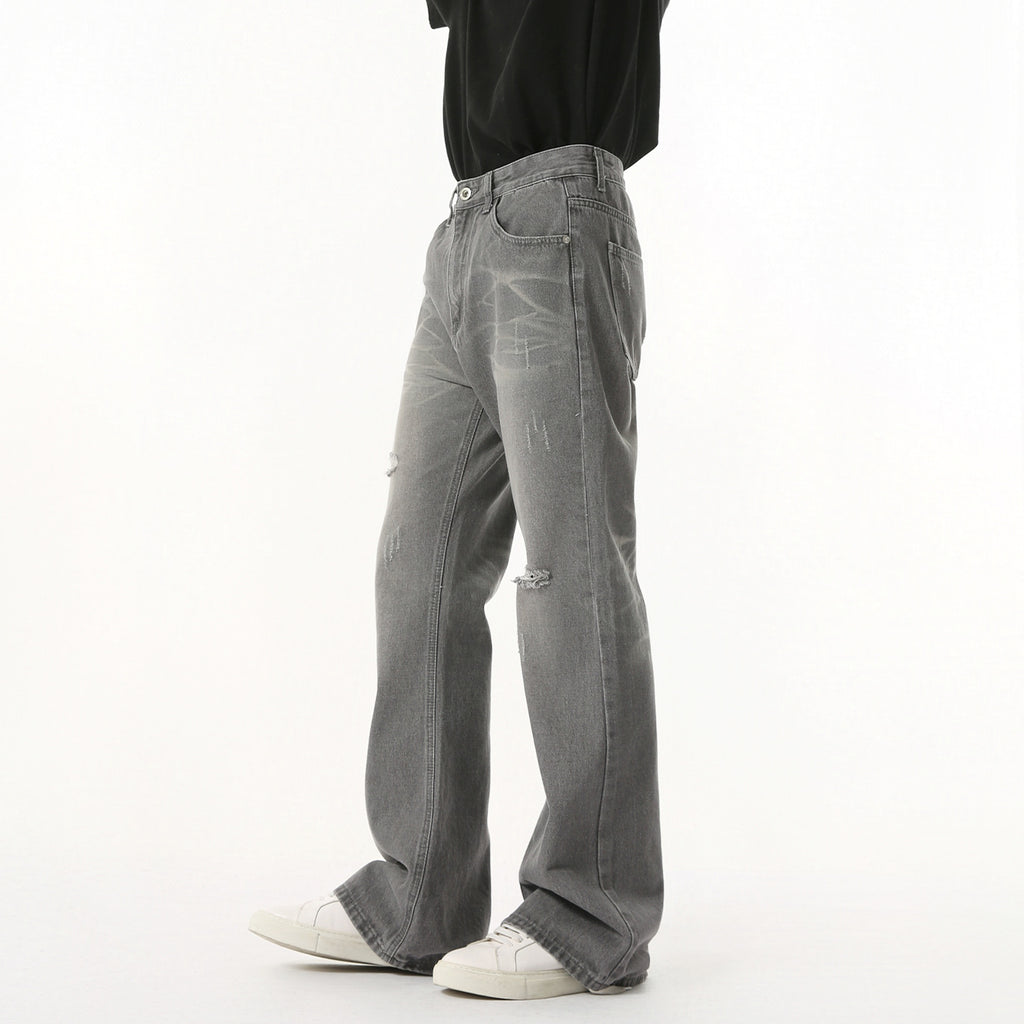 MTLCLOTHES Korean Version Versatile Fashion Micro-pull Denim Trousers
