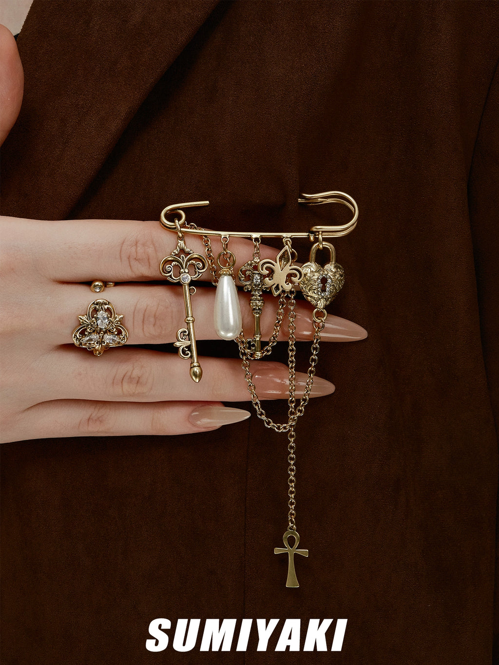 SUMIYAKI Made Old Retro Fringed Brooch