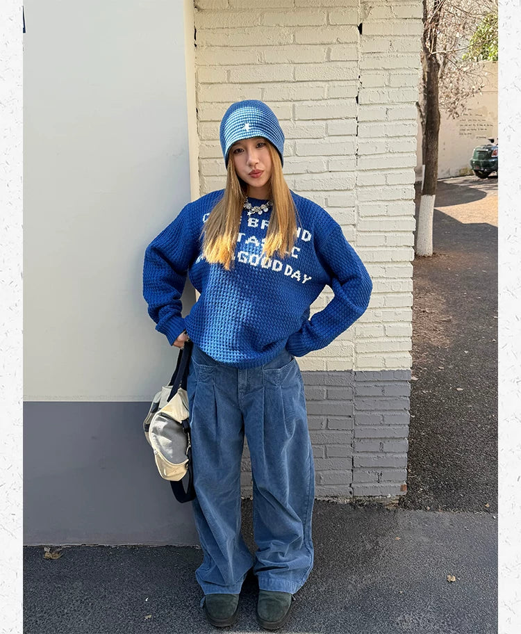 CCYE Corduroy Adjustable Waist Wide Leg Pinch-pleated Casual Pants