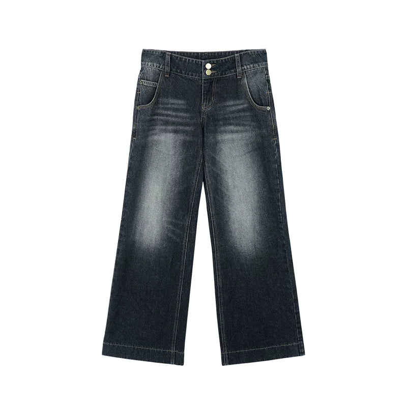 Audwyn Washed Old Black Straight Jeans