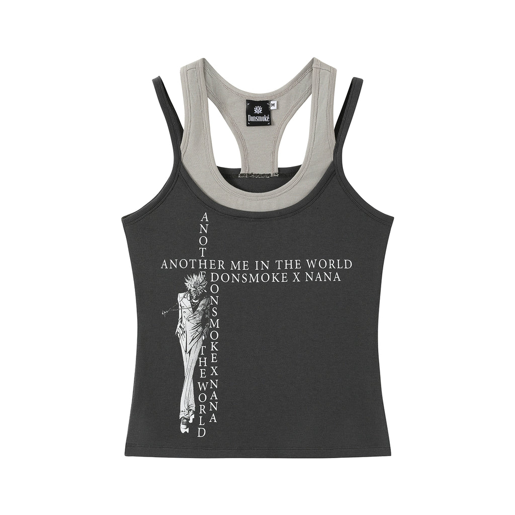 DONSMOKE Slim-fit Fake Two-piece Vest