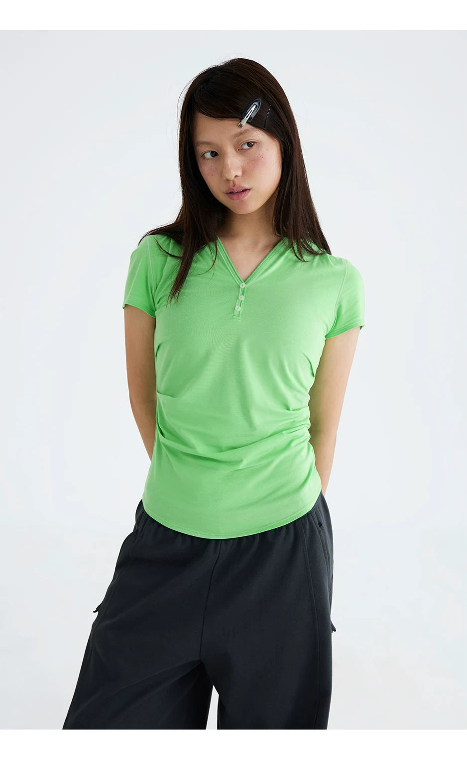 CryingCenter Hooded Tight Pleated Tee