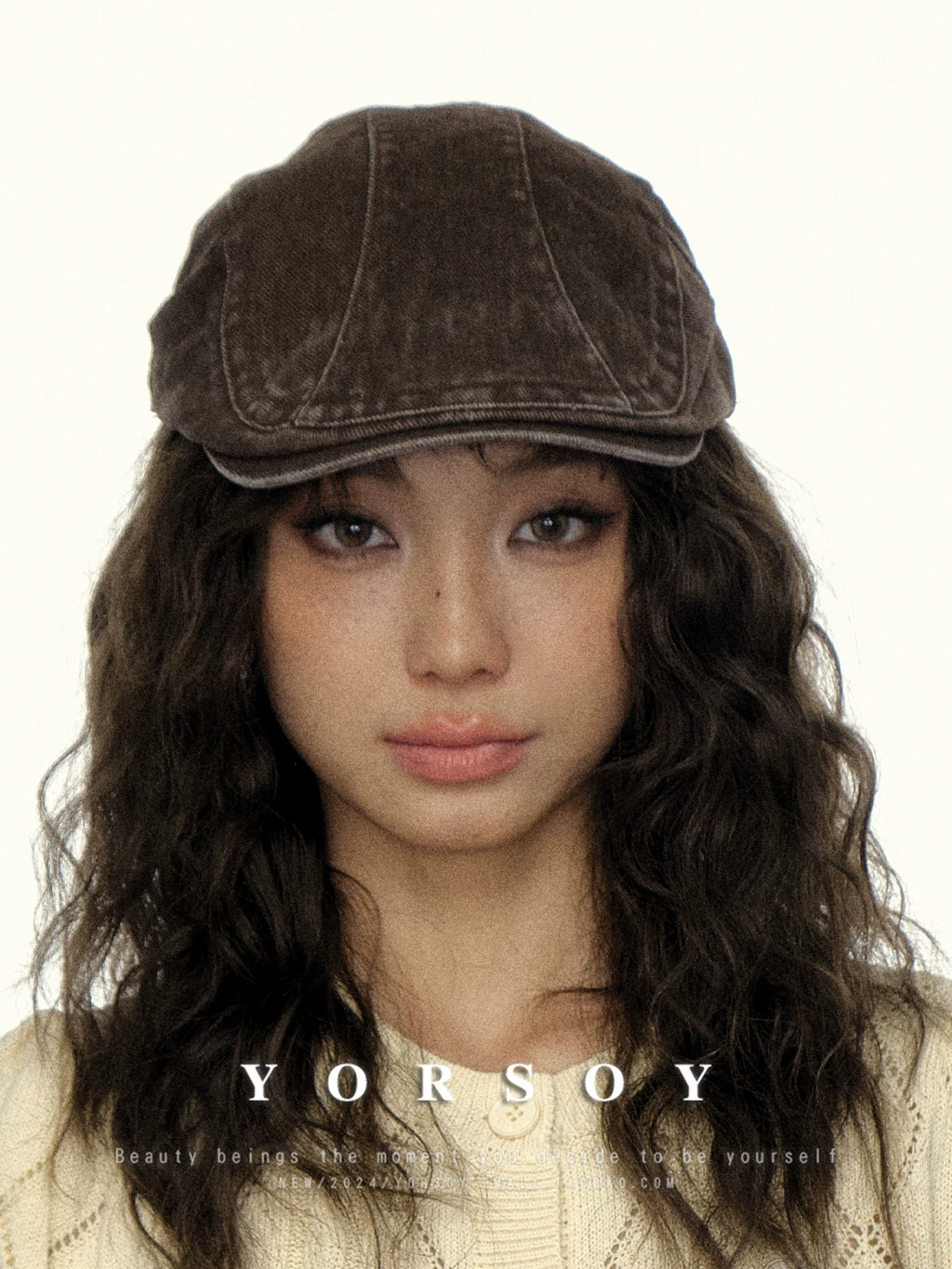 YORSOYI Retro Washed Old Denim Cap