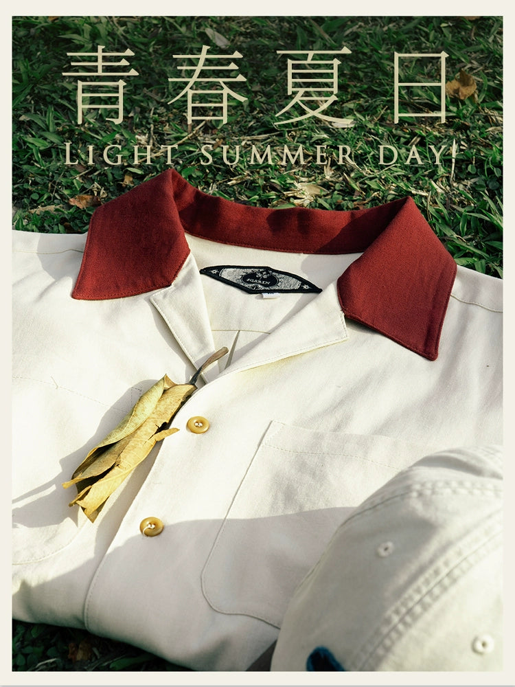 SOARIN Vintage British Cuban Collar Short Sleeve Shirt