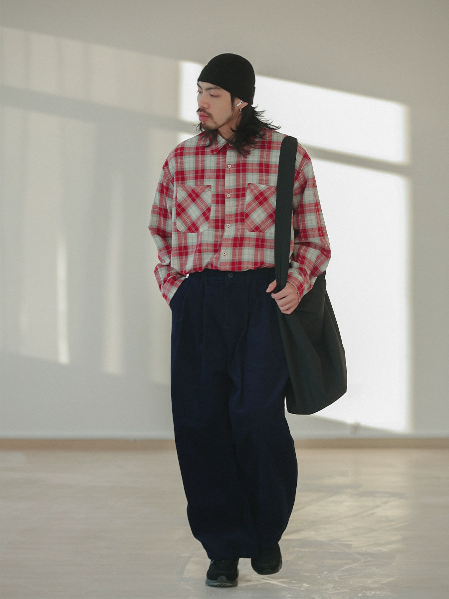 NOEARS Japanese Retro Corduroy Wide-leg Pants